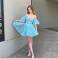 Corset Skater Tulle Ruffle Homecoming Dresses