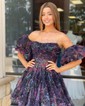 Corset Skater Tulle Straight Ruffle Homecoming Dresses