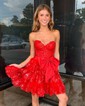 Corset Burgundy Skater Appliques Bow Homecoming Dresses