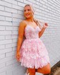 Corset Skater Appliques Tiered Homecoming Dresses