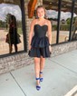 Corset Black Skater Taffeta Sweetheart Homecoming Dresses