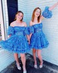 Corset Skater Tulle Ruffle Straight Homecoming Dresses