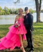 Ball Gown/Princess Sweetheart Lace Tulle Asymmetrical Prom Dresses With Tiered