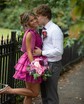 Unique Fuchsia Skater Organza Tiered Homecoming Dresses