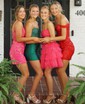 Corset Skater Glitter Tulle Tiered Homecoming Dresses