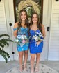 Corset Royal Blue Bodycon Jersey Beaded Homecoming Dresses