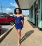 Off-The-Shoulder Velvet Sequin Bodycon Homecoming Dresses