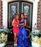 A-line V-neck Silk-like Satin Asymmetrical Prom Dresses With Split Front