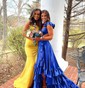 A-line V-neck Silk-like Satin Asymmetrical Prom Dresses With Split Front