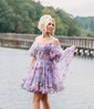 Corset Skater Chiffon Ruffle Homecoming Dresses