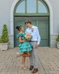 Unique Blue Skater Taffeta Tiered Ruffle Homecoming Dresses