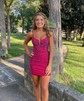 Corset Bodycon Jersey Beaded Homecoming Dresses