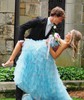 Ball Gown/Princess V-neck Tulle Floor-length Prom Dresses With Bow