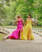 Trumpet/Mermaid Sweetheart Silk-like Satin Sweep Train Prom Dresses With Criss Cross