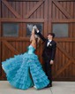 Ball Gown/Princess Sweetheart Tulle Sweep Train Prom Dresses With Tiered