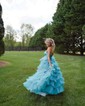 Ball Gown/Princess Sweetheart Tulle Sweep Train Prom Dresses With Tiered