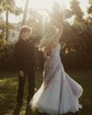 Ball Gown Scoop Neck Tulle Sweep Train Appliques Lace Prom Dresses