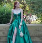 Ball Gown Sweetheart Satin Sweep Train Split Front Prom Dresses