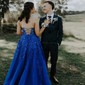 Ball Gown/Princess Sweetheart Lace Tulle Sweep Train Prom Dresses With Appliques Lace