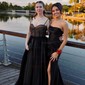 Trumpet/Mermaid Cowl Neck Silk-like Satin Sweep Train Prom Dresses With Ruched