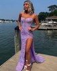 Trumpet/Mermaid V-neck Sequined Sweep Train Prom Dresses With Beading