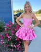 Unique Skater Taffeta Beaded Ruffle Homecoming Dresses