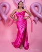 Sheath/Column Cowl Neck Silk-like Satin Floor-length Prom Dresses With Ruched