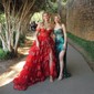 Ball Gown/Princess Off-the-shoulder Tulle Sweep Train Prom Dresses With Appliques Lace