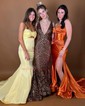 Trumpet/Mermaid V-neck Sequined Sweep Train Prom Dresses