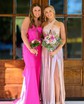 A-line Halter Metallic Floor-length Prom Dresses With Ruched