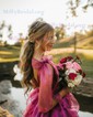 Unique Fuchsia Skater Organza Tiered Homecoming Dresses