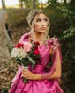 Unique Fuchsia Skater Organza Tiered Homecoming Dresses