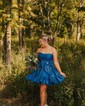 Unique Bubblegum Skater Satin Ruufle Homecoming Dresses