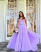 Ball Gown/Princess Sweetheart Tulle Sweep Train Prom Dresses With Appliques Lace