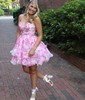 Cute Skater Chiffon Tiered Ruffle Homecoming Dresses