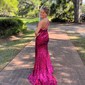 Sheath/Column One Shoulder Sparkly Velvet Sequin Prom Dresses