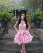 Corset Daffodil Skater Satin V-neck Homecoming Dresses