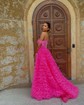 Ball Gown/Princess Off-the-shoulder Tulle Sweep Train Prom Dresses With Feathers / Fur