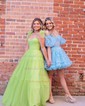 Ball Gown/Princess Sweetheart Tulle Floor-length Prom Dresses With Bow