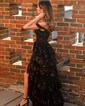 Ball Gown/Princess Off-the-shoulder Tulle Sweep Train Prom Dresses With Tiered