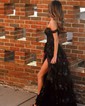 Ball Gown/Princess Off-the-shoulder Tulle Sweep Train Prom Dresses With Tiered