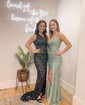 Trumpet/Mermaid One Shoulder Sequined Sweep Train Prom Dresses With Split Front