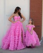 Ball Gown/Princess Sweetheart Tulle Sweep Train Prom Dresses With Tiered