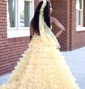 Ball Gown/Princess Sweetheart Tulle Sweep Train Prom Dresses With Tiered