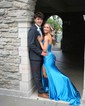 Trumpet/Mermaid Sweetheart Silk-like Satin Sweep Train Prom Dresses With Ruched