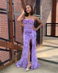 Trumpet/Mermaid Sweetheart Tulle Sweep Train Prom Dresses With Flower(s)