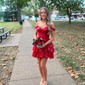 Corset Skater Glitter Appliques Tiered Homecoming Dresses