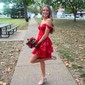 Corset Skater Glitter Appliques Tiered Homecoming Dresses