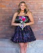 Corset Skater Tulle Ruffle Straight Homecoming Dresses