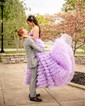 Ball Gown/Princess Sweetheart Tulle Sweep Train Prom Dresses With Tiered